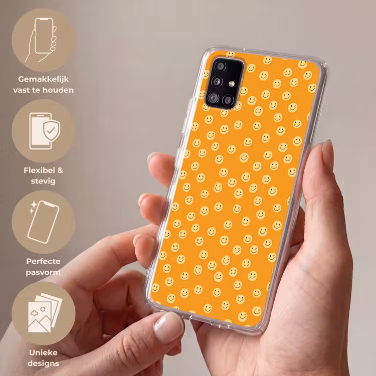 Smileys - Retro - Heel Telefoonhoesje Samsung Galaxy A51 5G klein 373 -sfeer3_NL