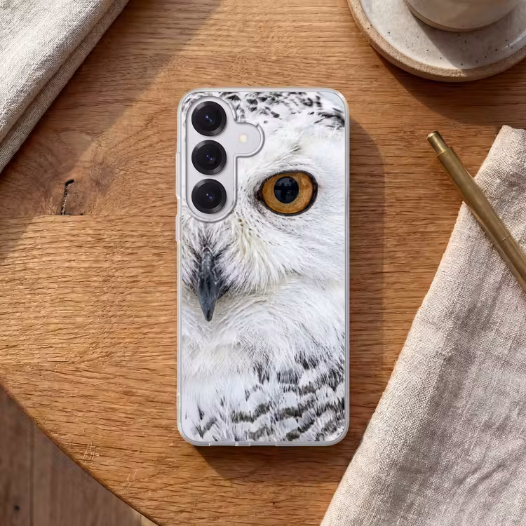Sneeuwuil - Oog - Wildlife - Wit Telefoonhoesje Samsung Galaxy S26 klein -sfeer1