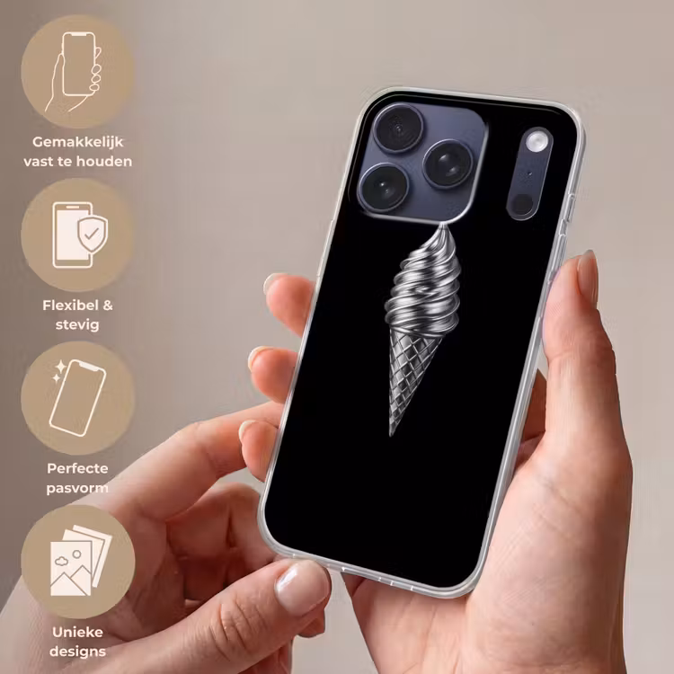 Softijs - Realistisch - Futuristisch Telefoonhoesje iPhone 17 Pro klein -sfeer3_NL