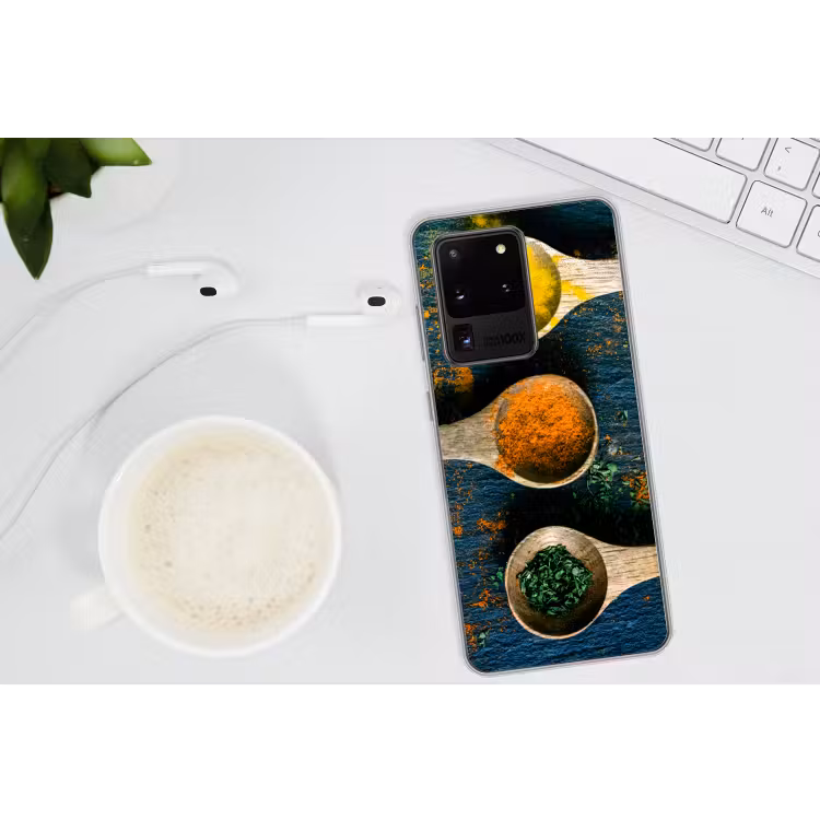 Specerijen - Lepel - Kruiden - Bruin - Geel - Groen Telefoonhoesje Samsung Galaxy S20 Ultra klein -oordopS20Ultra