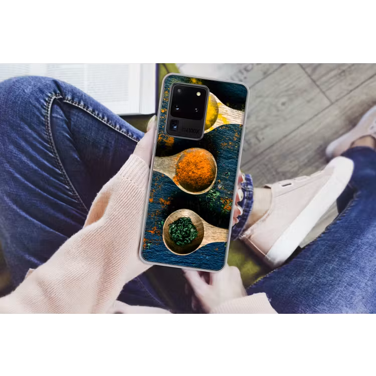 Specerijen - Lepel - Kruiden - Bruin - Geel - Groen Telefoonhoesje Samsung Galaxy S20 Ultra klein -handS20Ultra