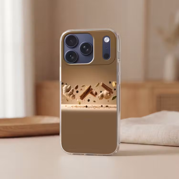 Specerijen - Zweven dynamisch - Geurassociaties Telefoonhoesje iPhone 17 Pro klein -sfeer2