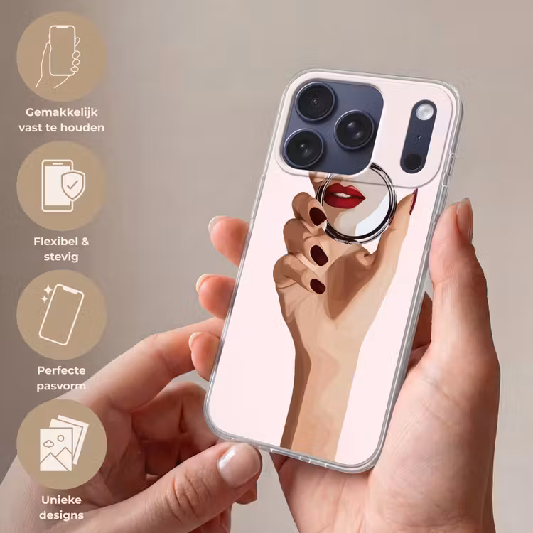Spiegel - Rode lippen Telefoonhoesje iPhone 17 Pro klein -sfeer3_NL