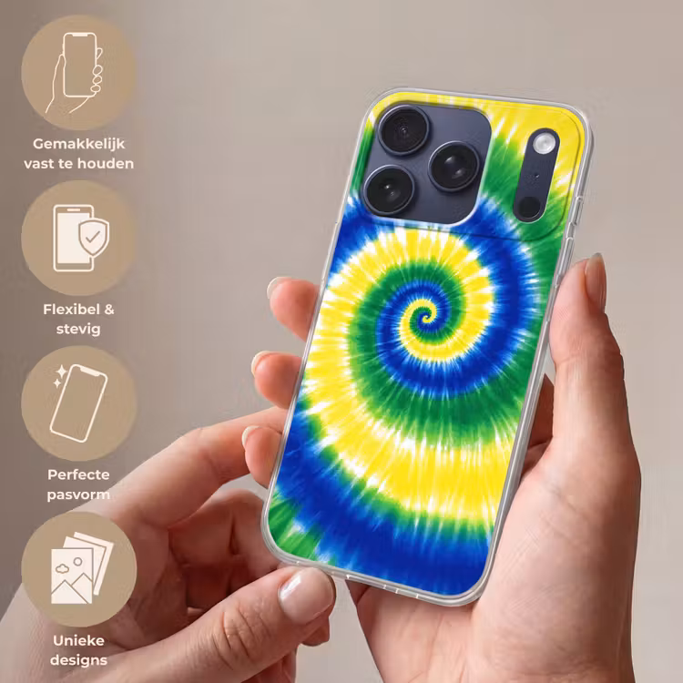Spiraal - Groen - Draaiend Telefoonhoesje iPhone 17 Pro klein -sfeer3_NL