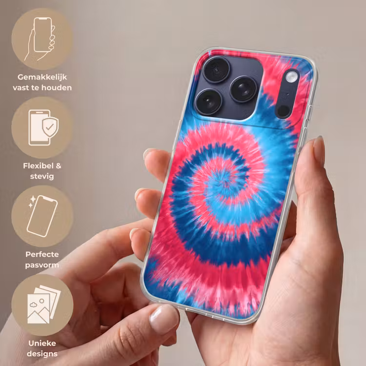 Spiraal - Roze - Draaiend Telefoonhoesje iPhone 17 Pro klein -sfeer3_NL