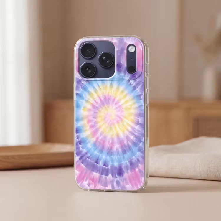 Spiraal - Tie dye - Pasteltinten Telefoonhoesje iPhone 17 Pro klein -sfeer2