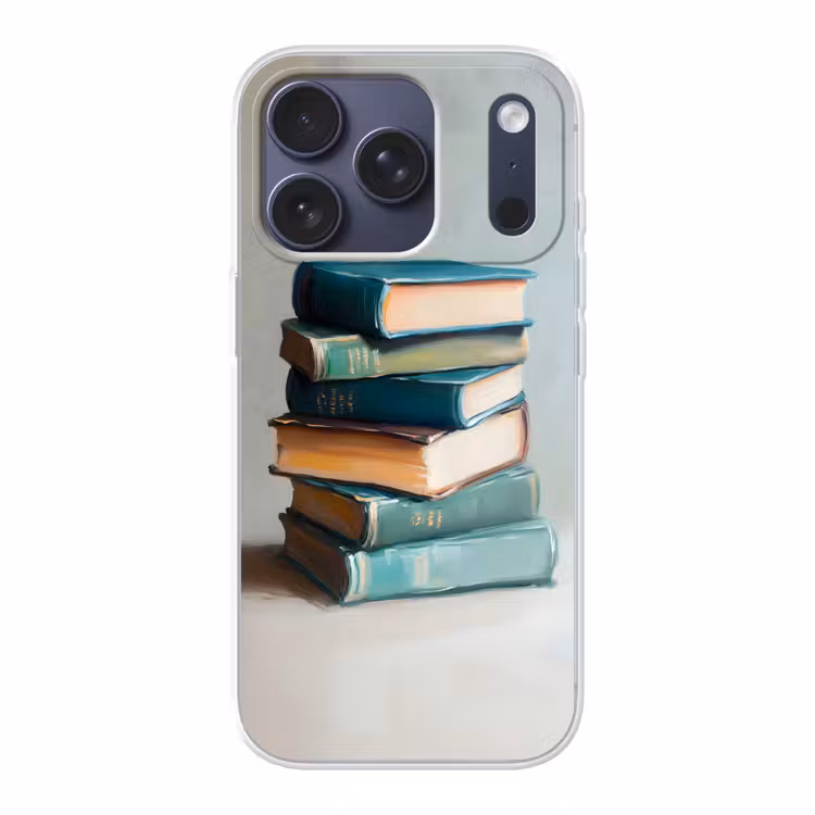 Stapel - Boeken - Groen - Daglicht Telefoonhoesje iPhone 17 Pro klein -3d