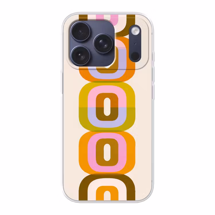 Stapel - Vormen - Geblokt - Oranje Telefoonhoesje iPhone 17 Pro klein -3d