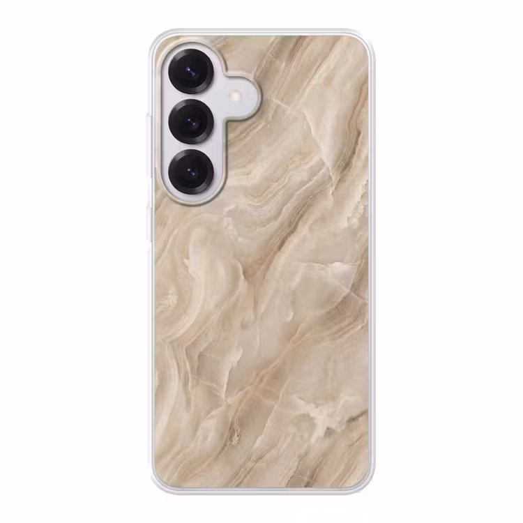 Steen - Golvend - Abstract - Beige Telefoonhoesje Samsung Galaxy S26 klein -3d