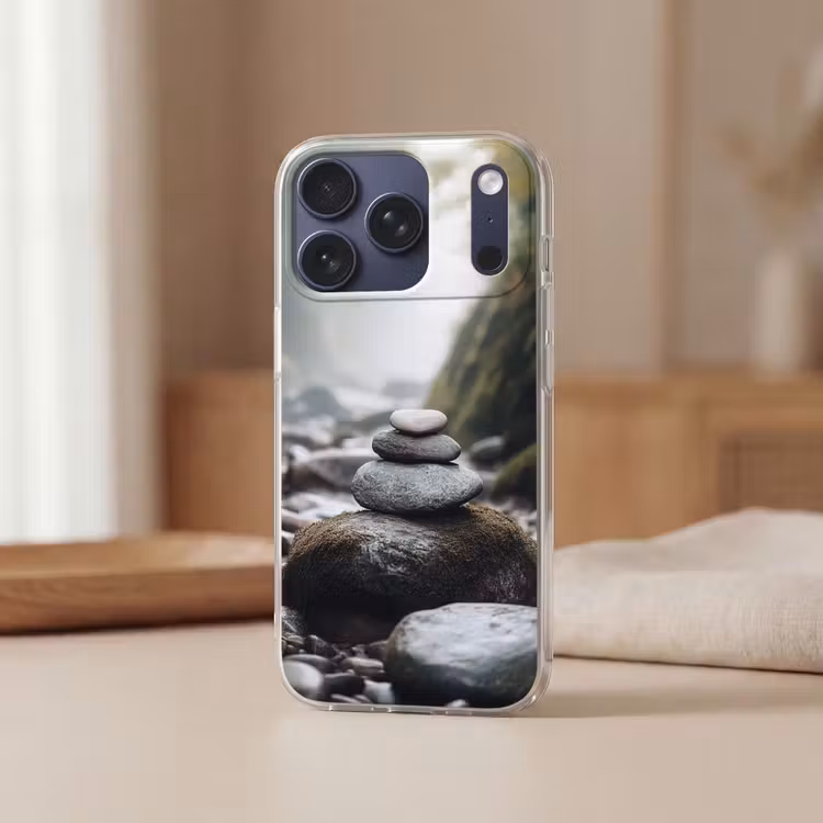 Stenen - Stapel - Natuur Telefoonhoesje iPhone 17 Pro klein -sfeer2