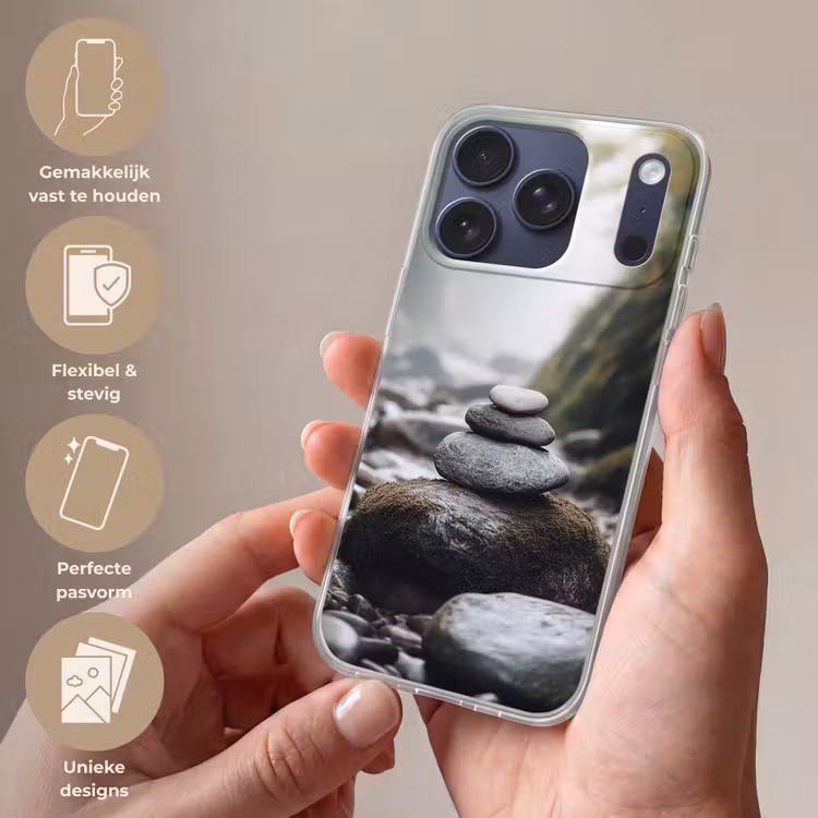 Stenen - Stapel - Natuur Telefoonhoesje iPhone 17 Pro klein -sfeer3_NL