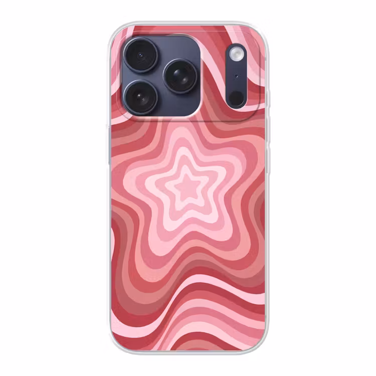 Ster - Golvend - Abstract - Roze Telefoonhoesje iPhone 17 Pro klein -3d