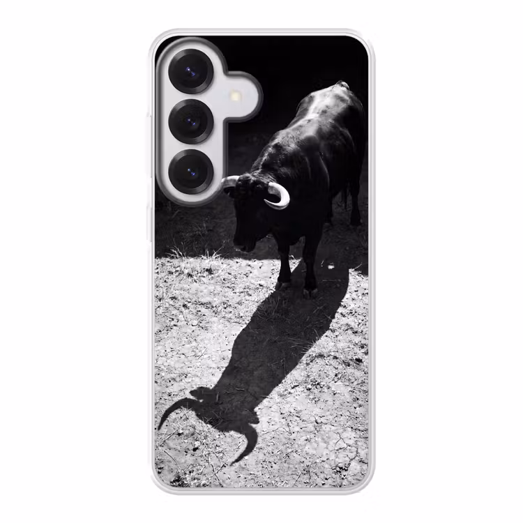 Stier - Schaduw - Dieren - Contrast - Zwart-wit Telefoonhoesje Samsung Galaxy S26 klein -3d