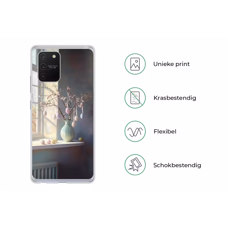 Stilleven - Vaas - Paastak Telefoonhoesje Samsung Galaxy S10 Lite klein -specsS10Lite