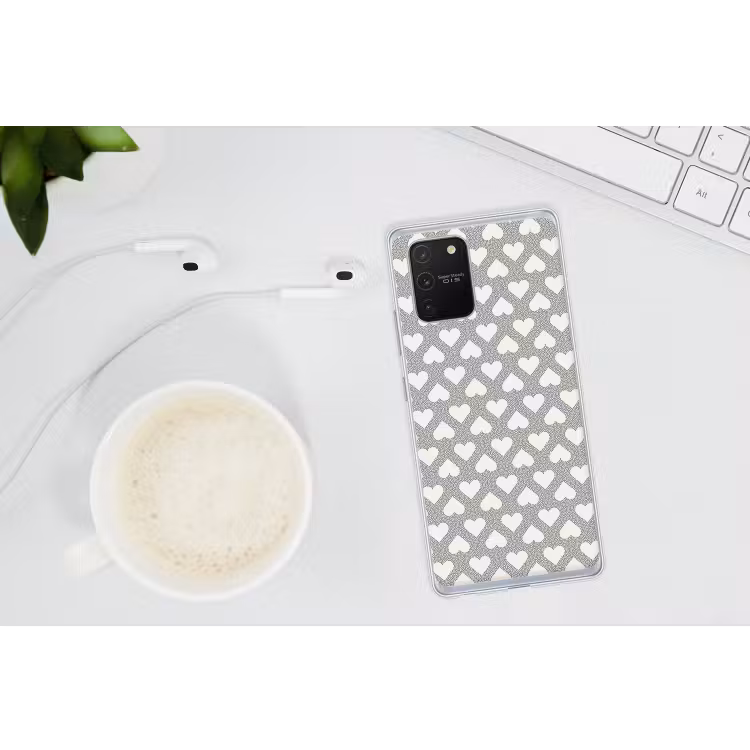 Stippen - Hart - Zwart - Wit Telefoonhoesje Samsung Galaxy S10 Lite klein 364 -oordopS10Lite