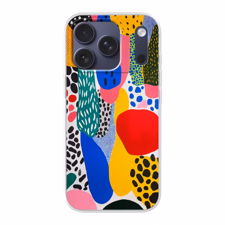 Stippen - Vormen - Modern - Kleuren Telefoonhoesje iPhone 17 Pro klein -3d