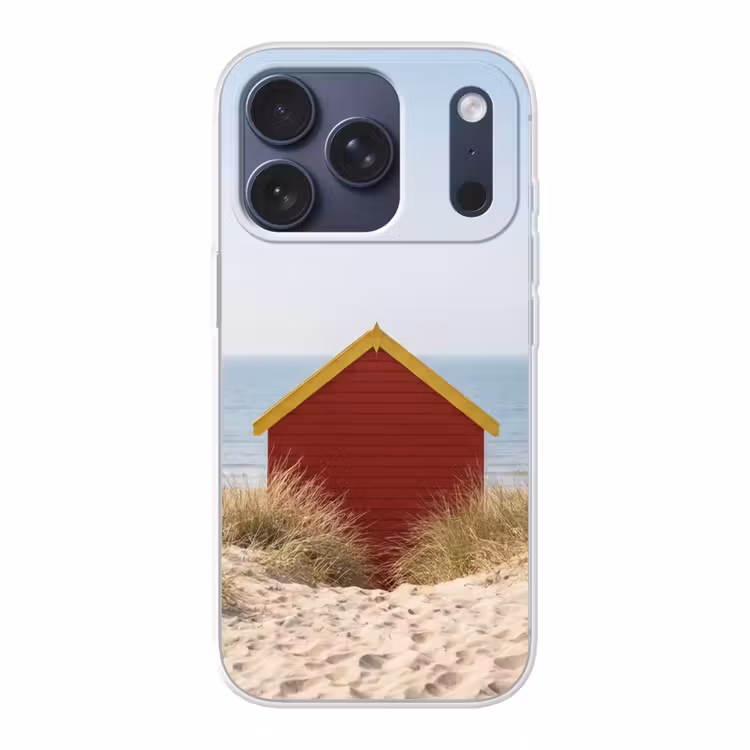 Strand - Huisjes - Kleurrijk - Duinen Telefoonhoesje iPhone 17 Pro klein -3d