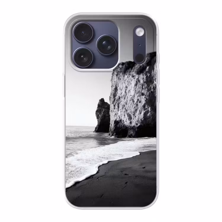 Strand - Klif - Golven - Voetstappen Telefoonhoesje iPhone 17 Pro klein -3d