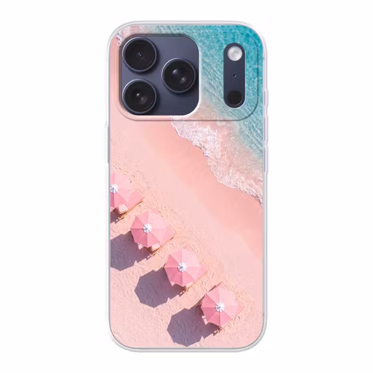 Strand - Roze zand - Zee - Zomer - Natuur Telefoonhoesje iPhone 17 Pro klein -3d