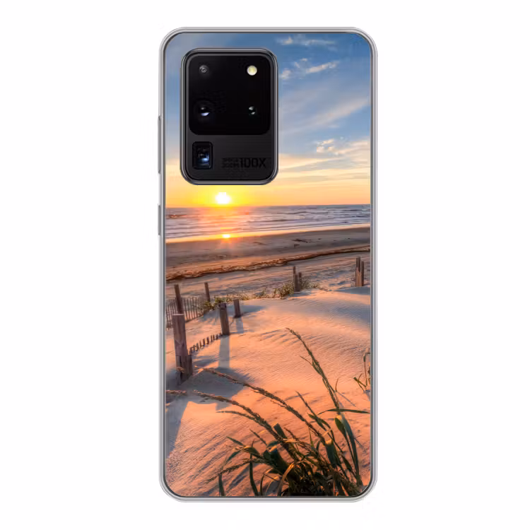 Strand - Zee - Duin - Zonsondergang - Landschap Telefoonhoesje Samsung Galaxy S20 Ultra klein -3d
