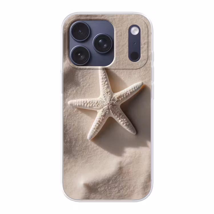 Strand - Zeester - Zand - Beige Telefoonhoesje iPhone 17 Pro klein -3d