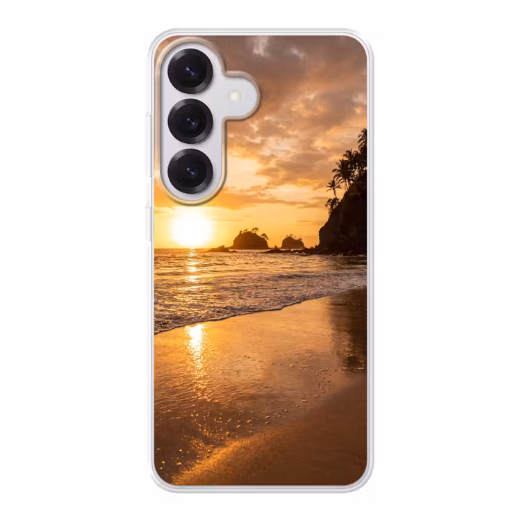 Strand - Zonsondergang - Natuur - Tropisch - Oranje Telefoonhoesje Samsung Galaxy S26 klein -3d