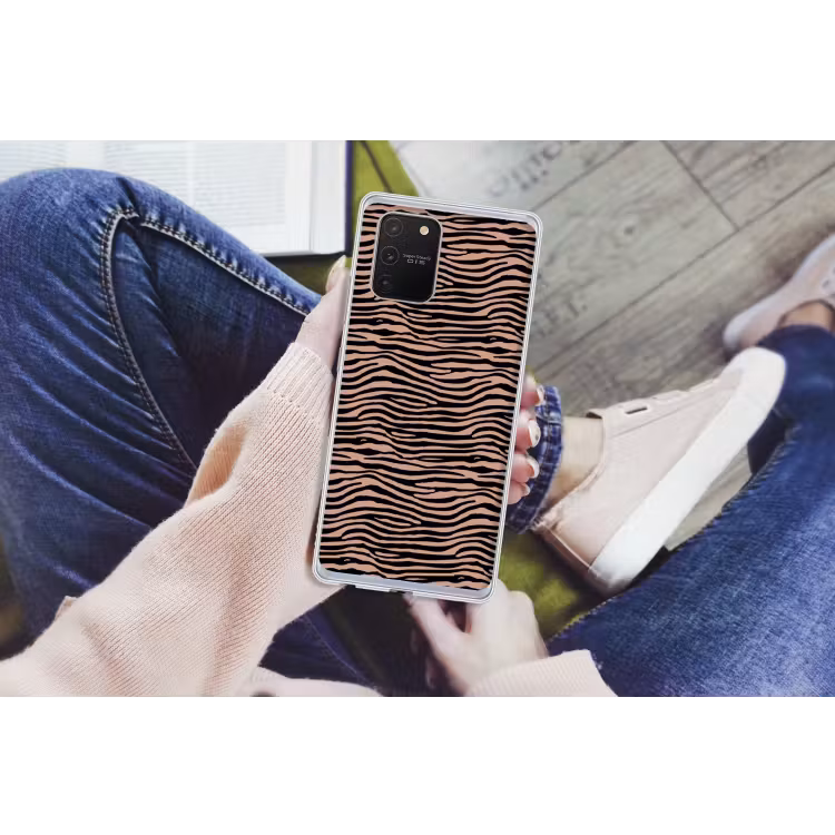 Strepen - Roze - Bruin Telefoonhoesje Samsung Galaxy S10 Lite klein 364 -handS10Lite