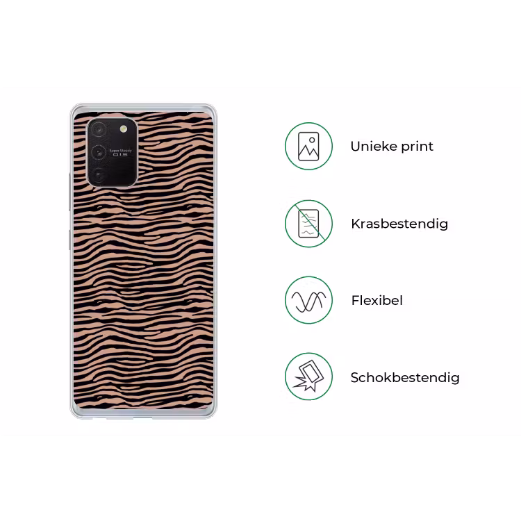 Strepen - Roze - Bruin Telefoonhoesje Samsung Galaxy S10 Lite klein 364 -specsS10Lite