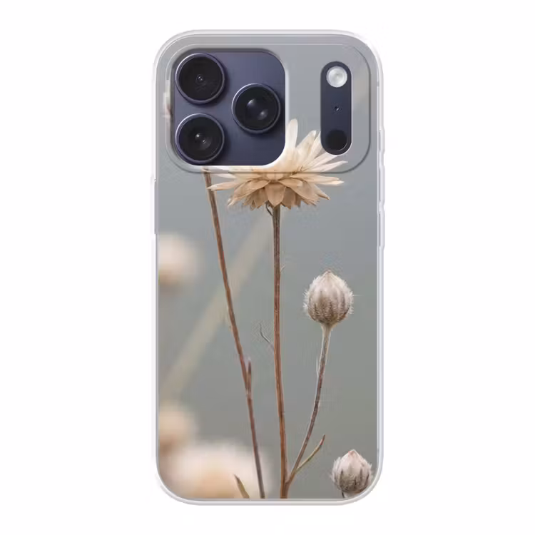 Strobloemen - Wit - Daglicht Telefoonhoesje iPhone 17 Pro klein -3d