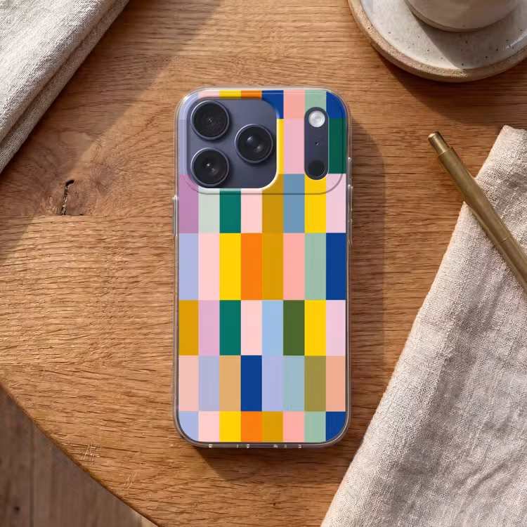 Stroken - Blauw - Patroon - Abstract Telefoonhoesje iPhone 17 Pro klein -sfeer1