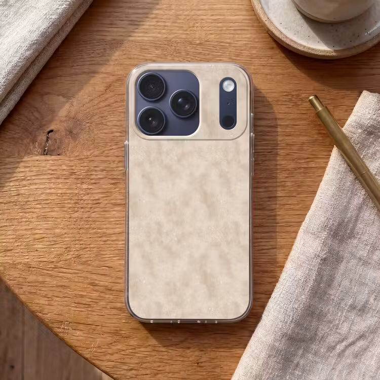 Structuur - Spikkels - Beige Telefoonhoesje iPhone 17 Pro klein 878 -sfeer1