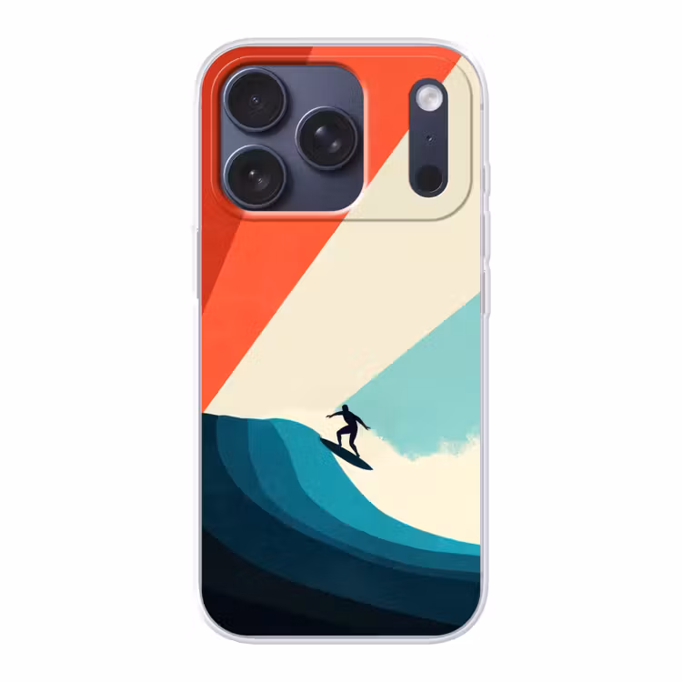 Surfer - Abstract - Golven - Zonnestralen Telefoonhoesje iPhone 17 Pro klein -3d