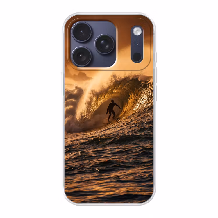Surfer - Golf - Oceaan - Sport - Oranje Telefoonhoesje iPhone 17 Pro klein -3d