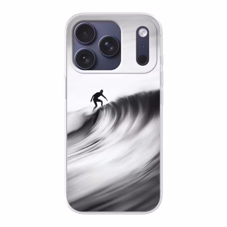 Surfer - Golf - Vervaagd - Zwart Telefoonhoesje iPhone 17 Pro klein -3d