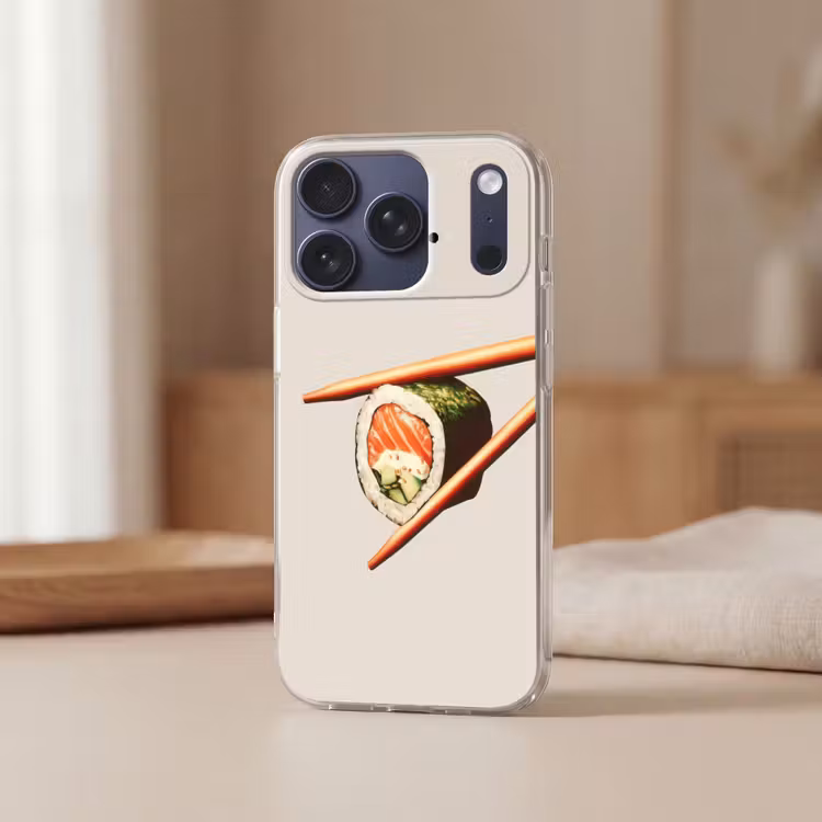 Sushi - Zalm - Rijst - Japans Telefoonhoesje iPhone 17 Pro klein -sfeer2