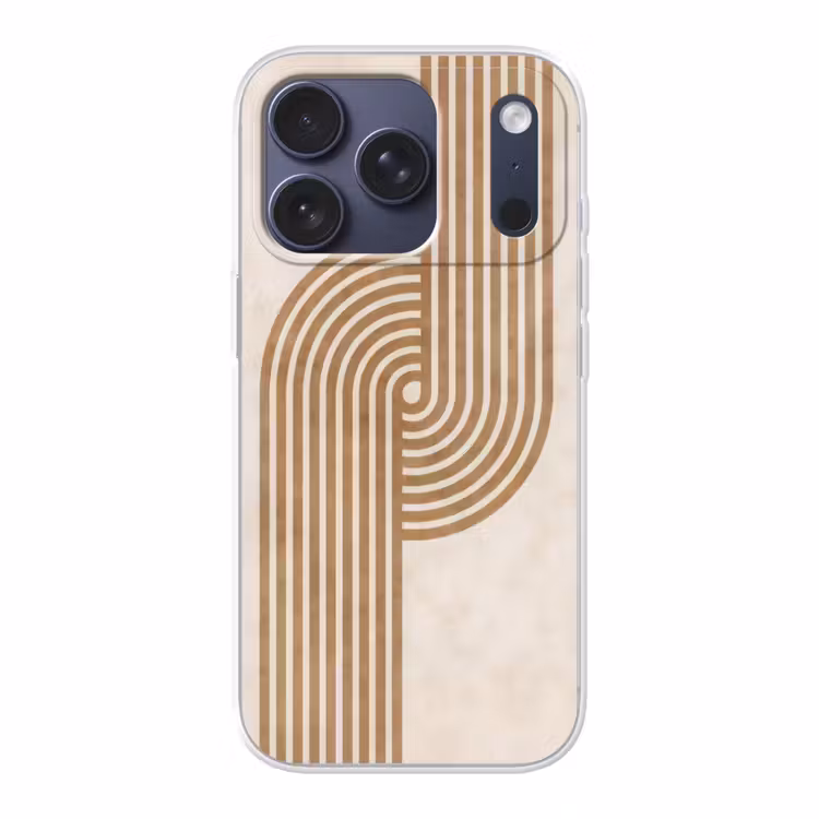 Symmetrische bocht - Koperkleurig Telefoonhoesje iPhone 17 Pro klein -3d