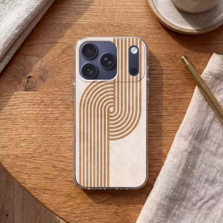 Symmetrische bocht - Koperkleurig Telefoonhoesje iPhone 17 Pro klein -sfeer1