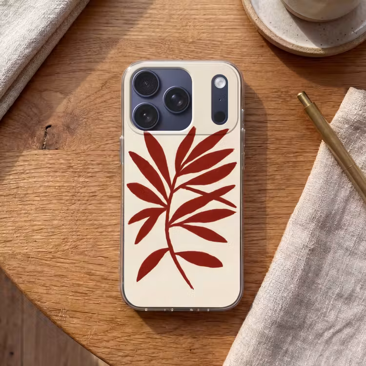 Tak - Bladeren - Rood Telefoonhoesje iPhone 17 Pro klein -sfeer1