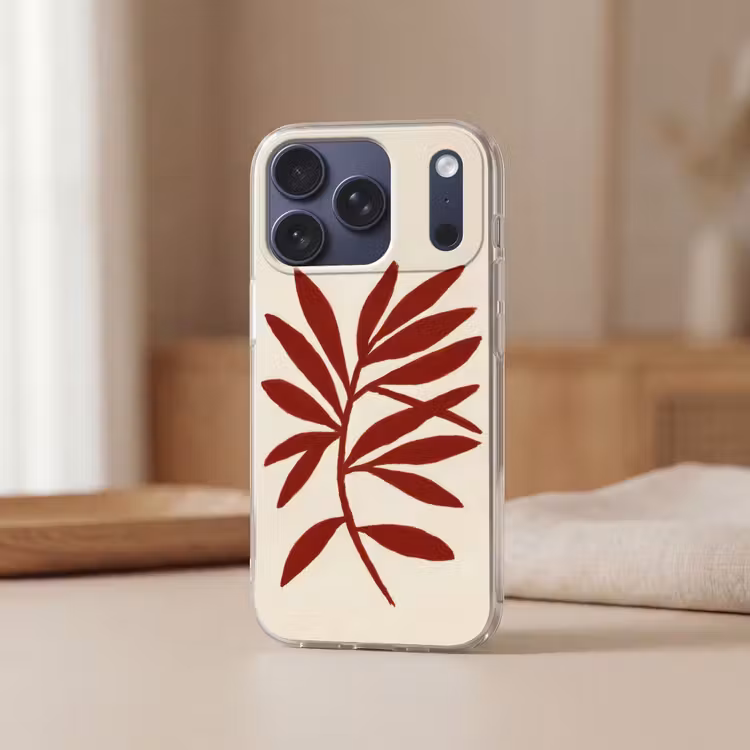 Tak - Bladeren - Rood Telefoonhoesje iPhone 17 Pro klein -sfeer2