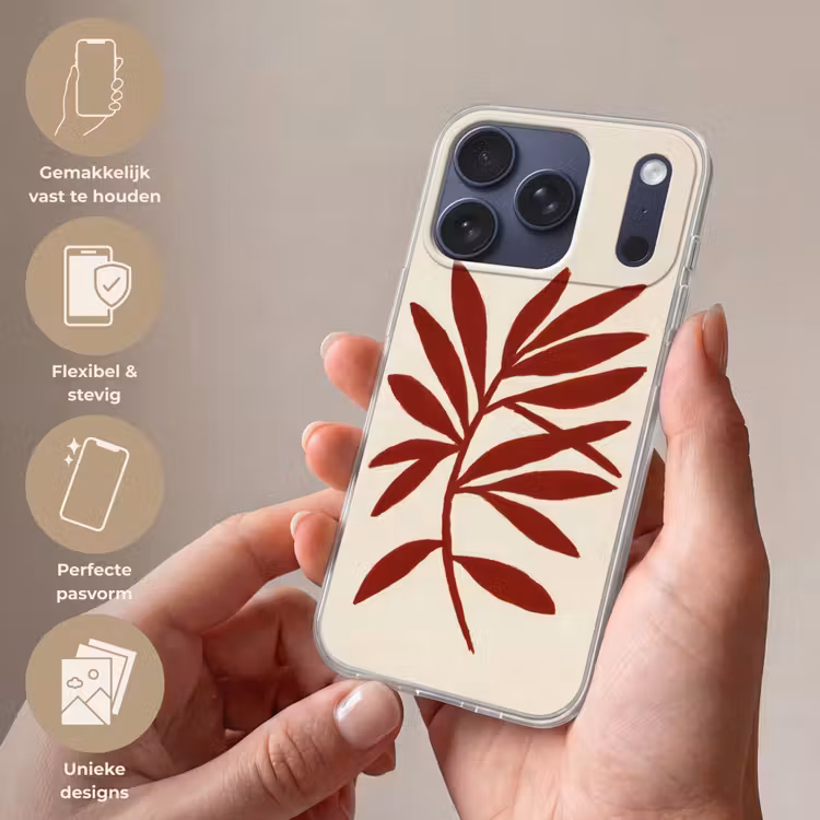 Tak - Bladeren - Rood Telefoonhoesje iPhone 17 Pro klein -sfeer3_NL