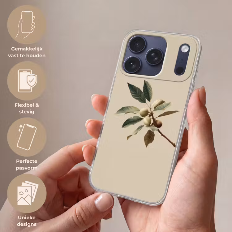 Tak - Groene Bladeren - Vruchten Telefoonhoesje iPhone 17 Pro klein -sfeer3_NL