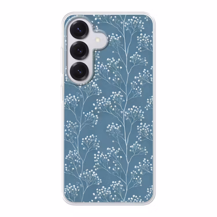 Takken - Bessen - Patroon - Lichtblauw Telefoonhoesje Samsung Galaxy S26 klein 975 -3d