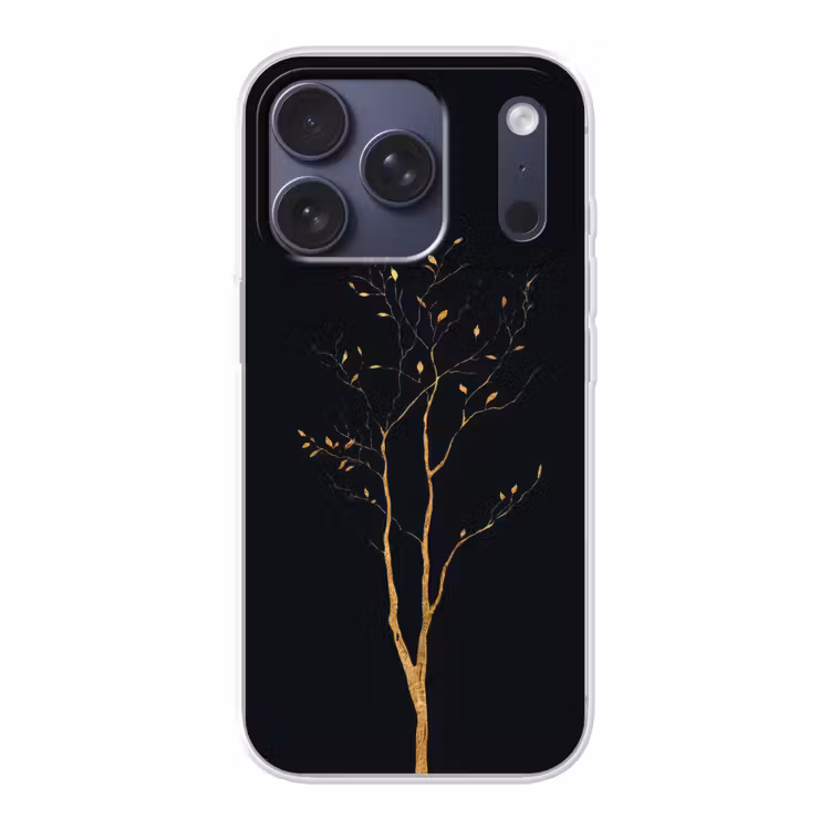 Takken - Blaadjes - Zwart Telefoonhoesje iPhone 17 Pro klein -3d