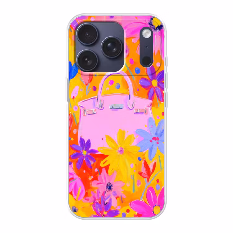 Tas - Roze - Bloemen Telefoonhoesje iPhone 17 Pro klein -3d