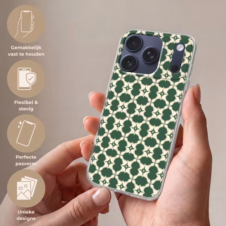Tegel - Klassiek - Groen Telefoonhoesje iPhone 17 Pro klein 878 -sfeer3_NL