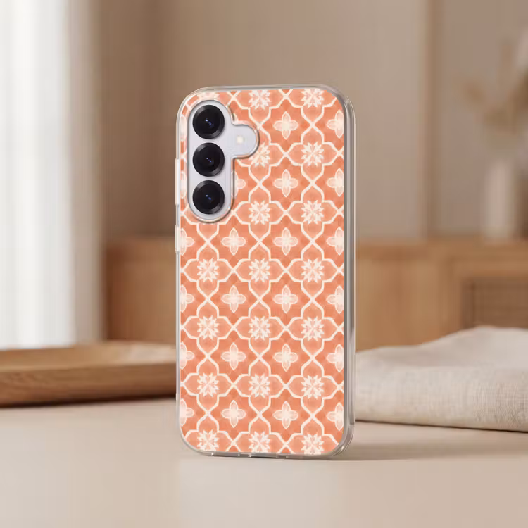 Tegelpatroon - Arabesk - Vintage - Terracotta Telefoonhoesje Samsung Galaxy S26 klein 975 -sfeer2