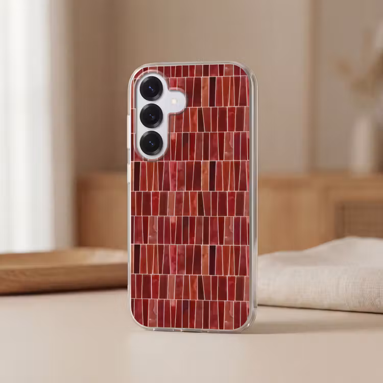 Tegels - Modern - Structuur - Dieprood Telefoonhoesje Samsung Galaxy S26 klein 975 -sfeer2