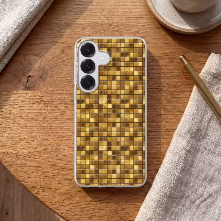 Tegels - Mozaïek - Luxe - Warm Goud Telefoonhoesje Samsung Galaxy S26 klein 975 -sfeer1