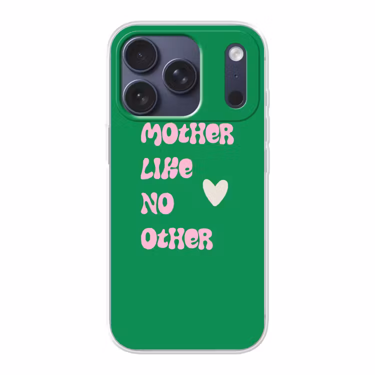 Tekst - Hartje - Moeder - Groen Telefoonhoesje iPhone 17 Pro klein -3d