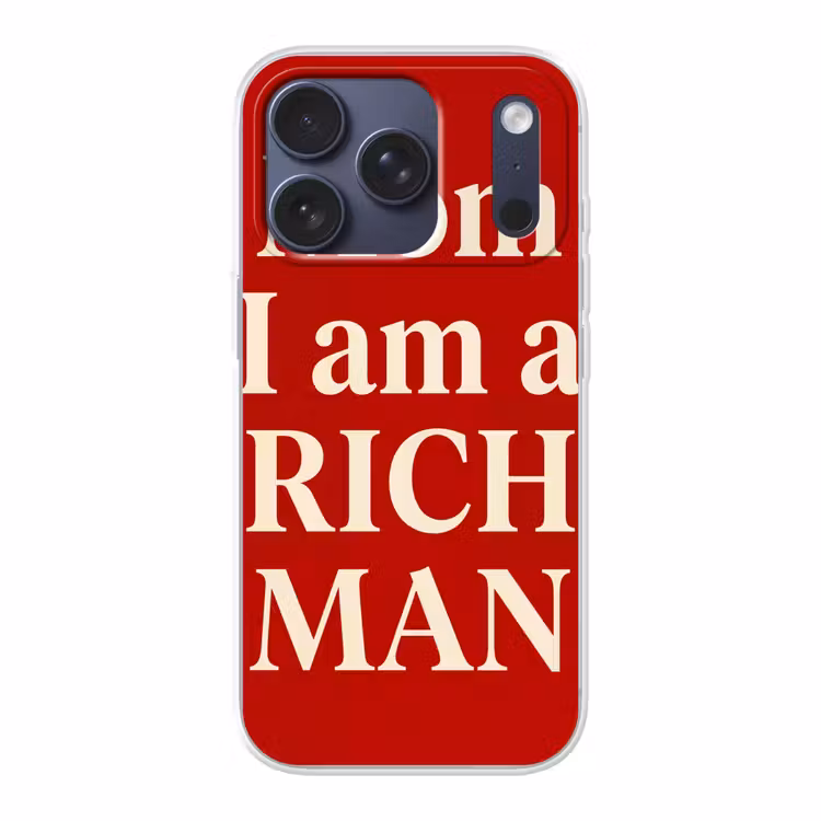 Tekst - Rijkdom - Motivatie - Rood - Modern Telefoonhoesje iPhone 17 Pro klein -3d